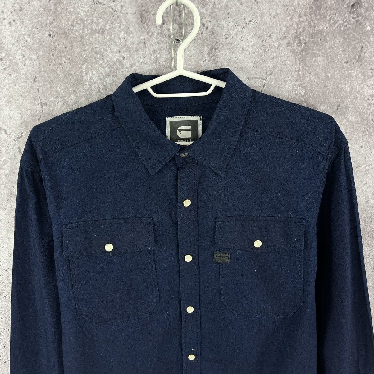 G-Star G-Star Raw Shirt Long Sleeve Button Snaps Navy Size L Size US L / EU 52-54 / 3 - 2 Thumbnail