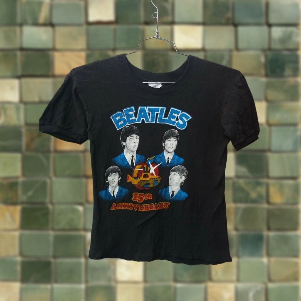 Vintage VINTAGE The Beatles Rock Concert 1970s 15th Anniversary Shirt Small Unisex S Black Graphic Tee Size US S / EU 44-46 / 1 - 1 Thumbnail