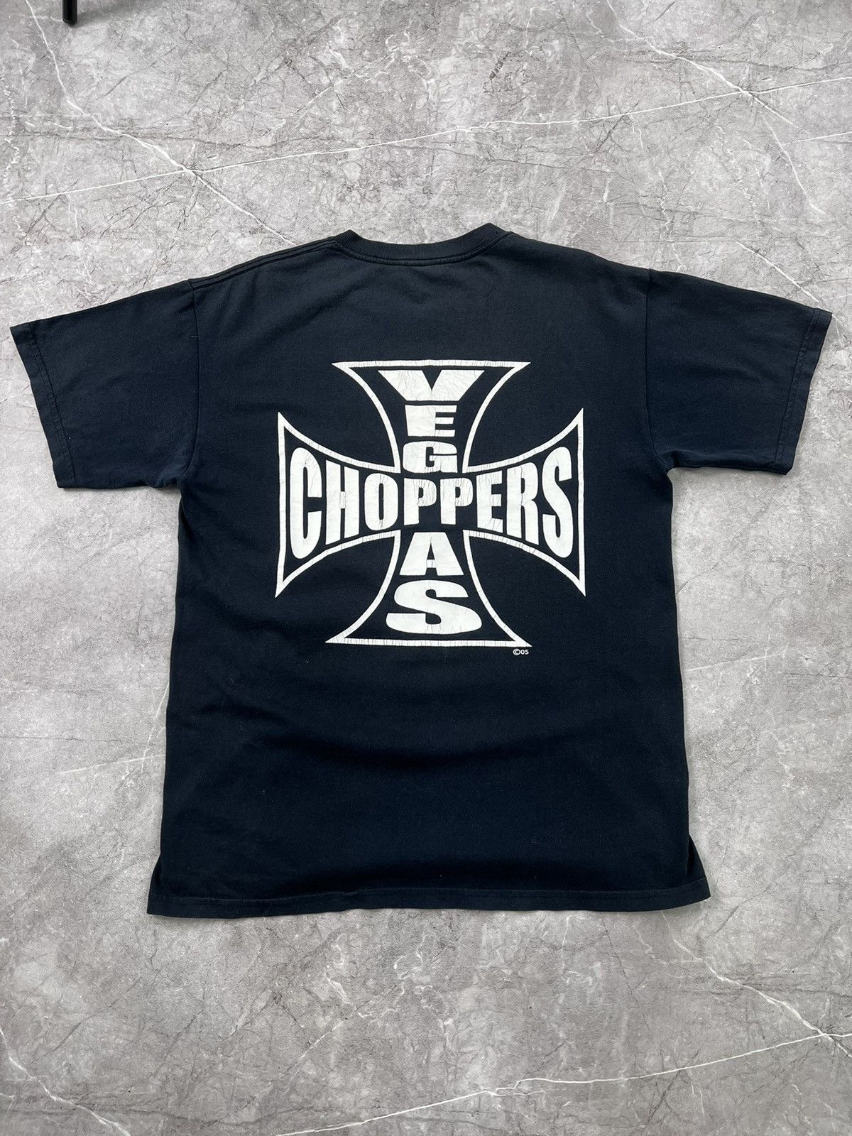 0Os Y2K West Coast Choppers Tee iron Cross