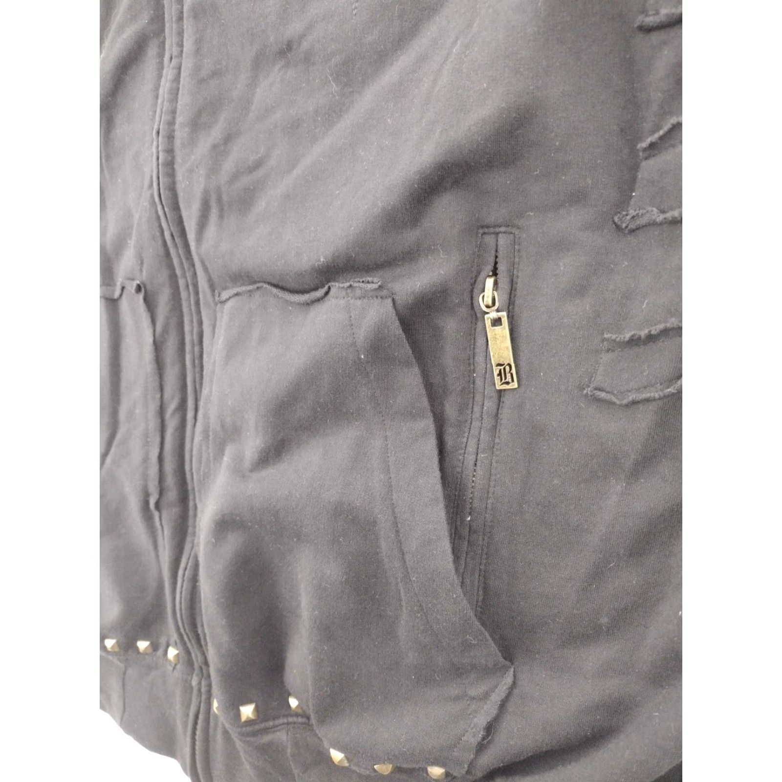 Vintage Black Label Bomber Jacket Mens 2XL Full Zip Black Softshell "Hell Has Three Gates" Size US XXL / EU 58 / 5 - 4 Thumbnail