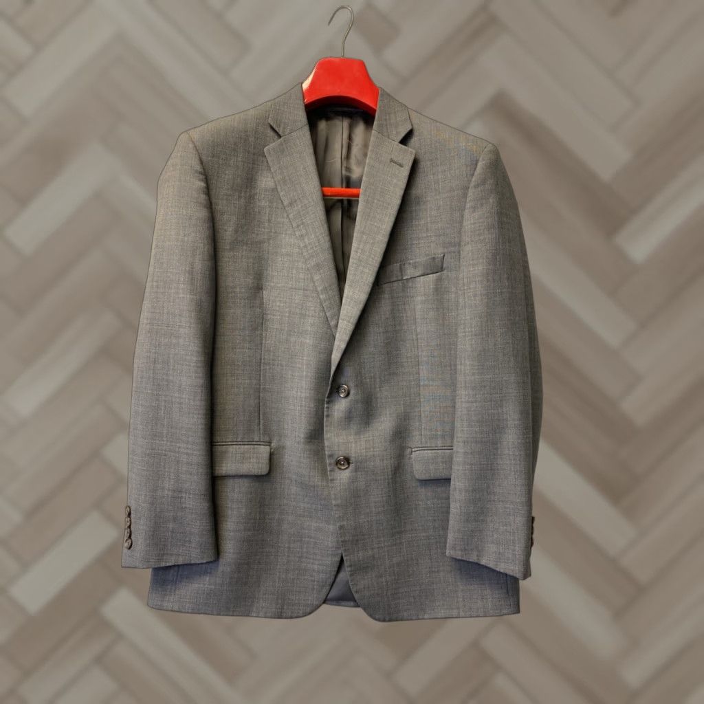 Ralph Lauren VINTAGE Ralph Lauren Wool Single Breasted Blazer Men 42R Gray Business Casual Sport Coat 90s Mens Size 42R - 1 Thumbnail