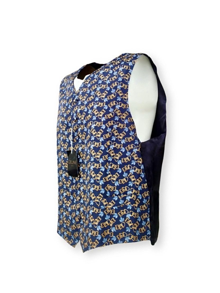 Celine CELINE Homme Silk Vest Waistcoat Blazon Triomphe-style Chain Size US L / EU 52-54 / 3 - 2 Thumbnail