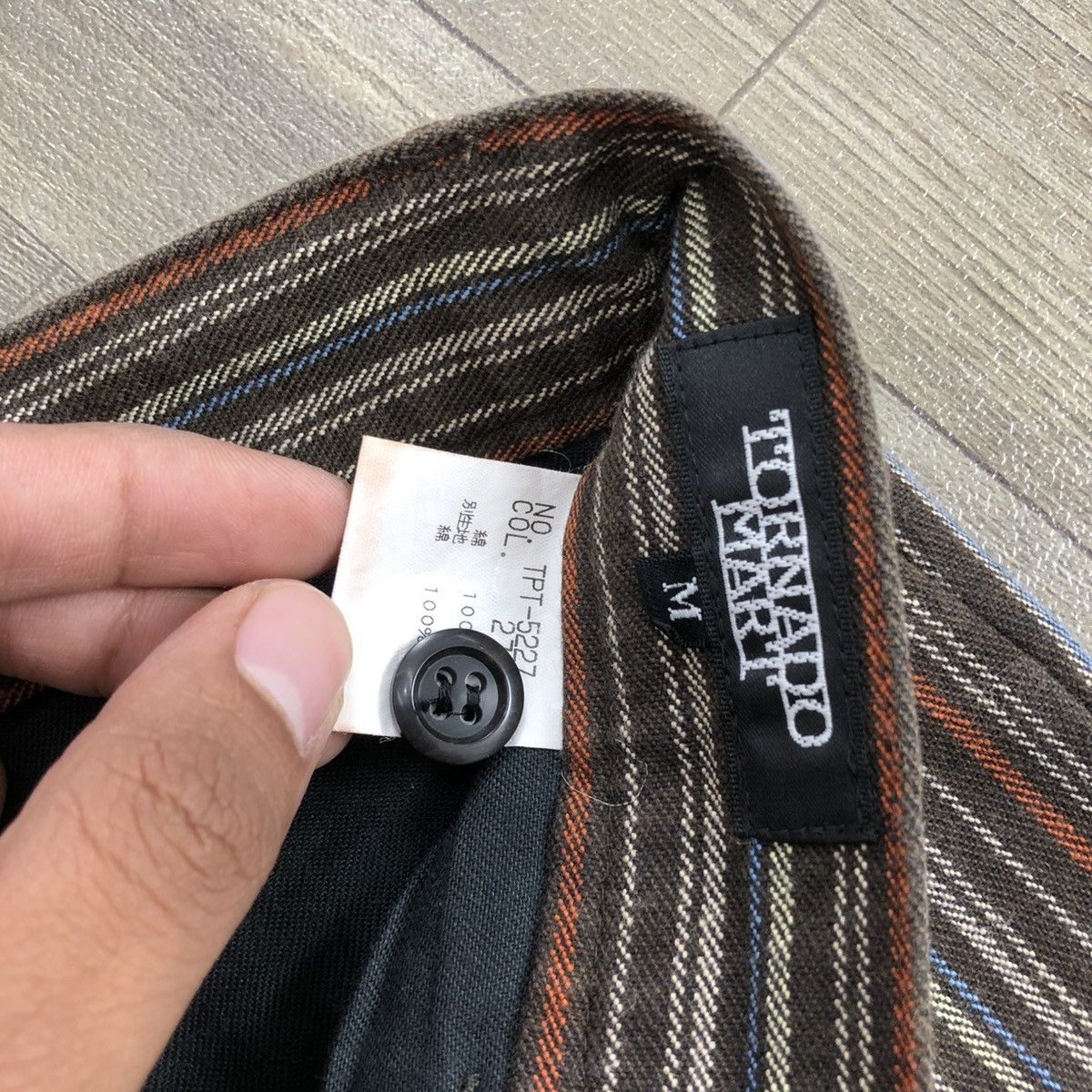 If Six Was Nine × Japanese Brand × Tornado Mart 2000s Tornado Mart Stripped Line Button GOA LGB Flared Jeans Size US 31 - 11 Thumbnail