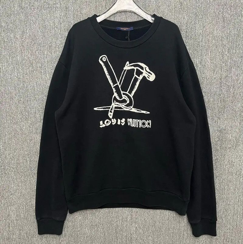 Louis Vuitton Louis Vuitton Black Knit Sweater for Men 0089 Size US XXL / EU 58 / 5 - 1 Thumbnail