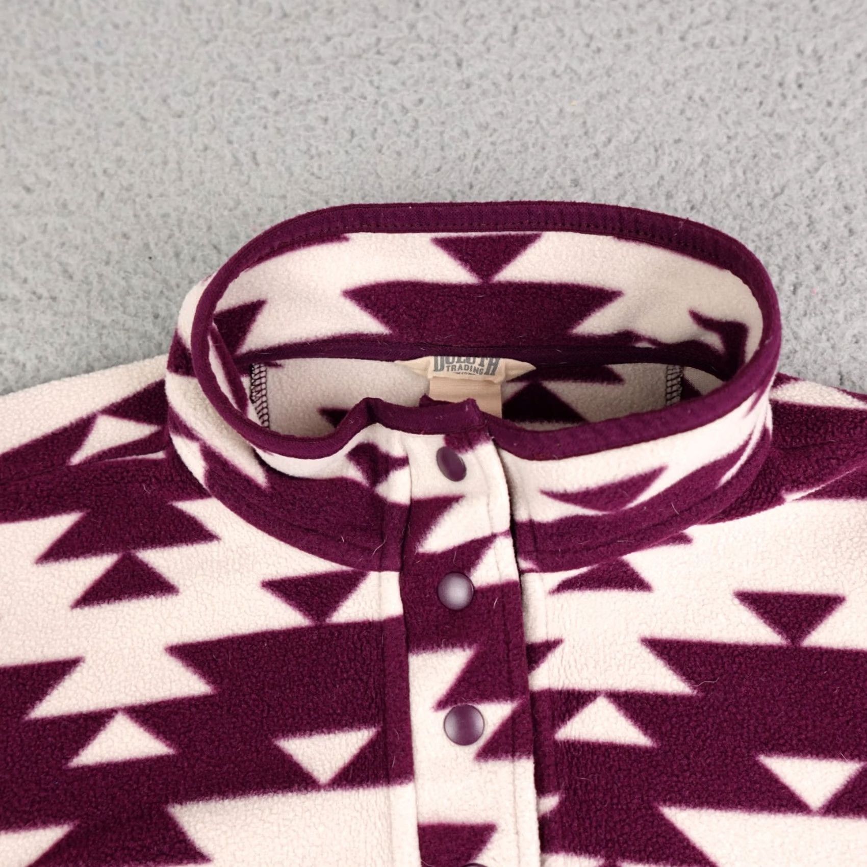 CO Duluth Pullover Jacket Womens Medium Purple Aztec Fleece Quarter Snap Outdoor Mock Neck Geometric Polyester Size M / US 6-8 / IT 42-44 - 5 Thumbnail