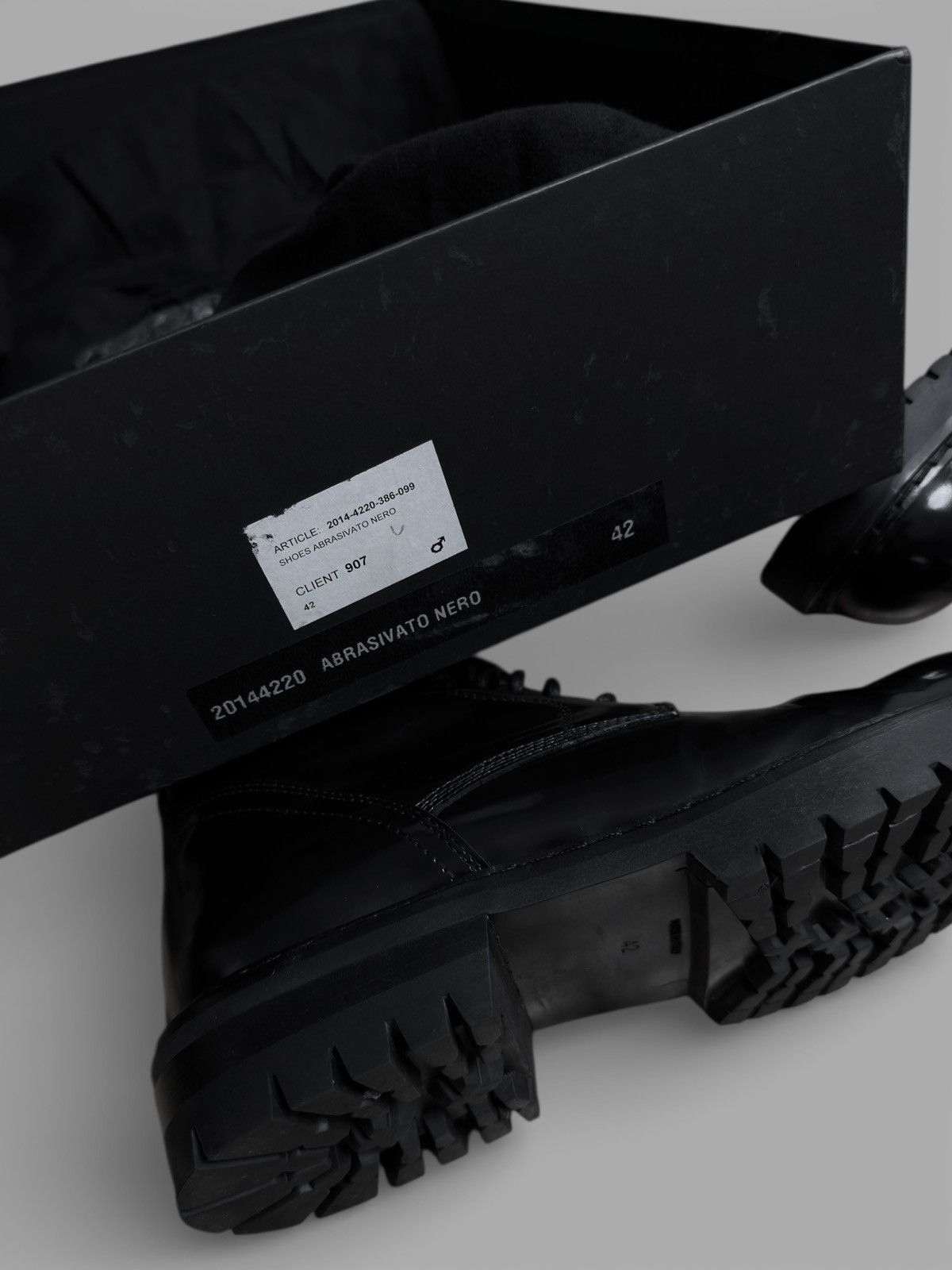 Ann Demeulemeester FW2014 Ann Demeulemeester Patent Leather Combat Biker Boots Size US 9 / EU 42 - 17 Thumbnail