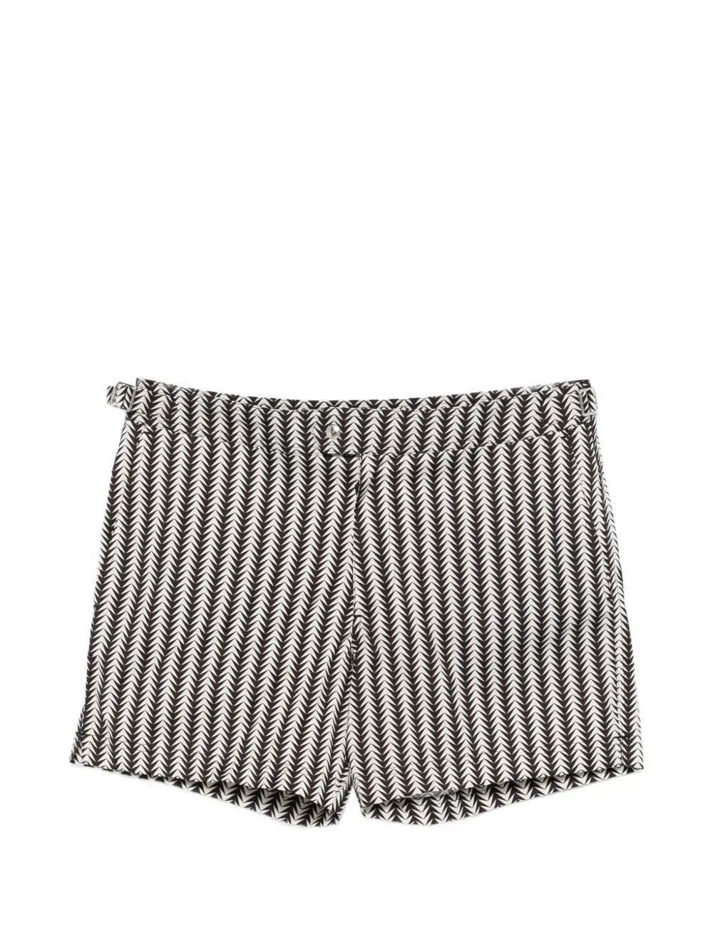 Tom Ford GEOMETRIC PRINT MICRO COMPACT POPELINE WR SWIM SHORTS Size US XL / EU 56 / 4 - 1 Thumbnail