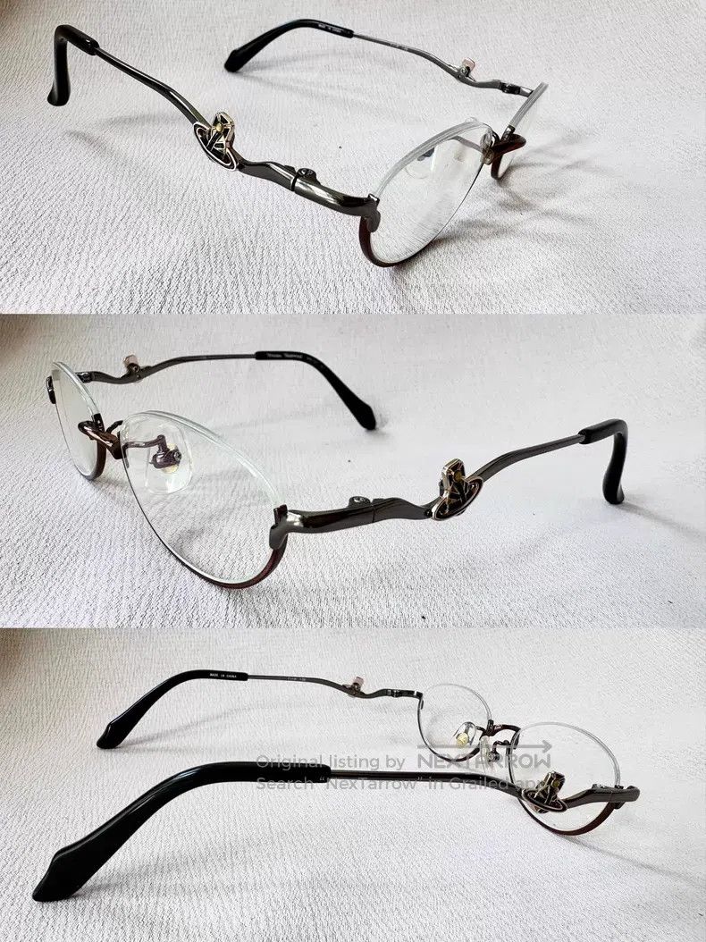 Vivienne Westwood Vivienne Westwood Black Saturn semi-frame glasses Size ONE SIZE - 2 Thumbnail