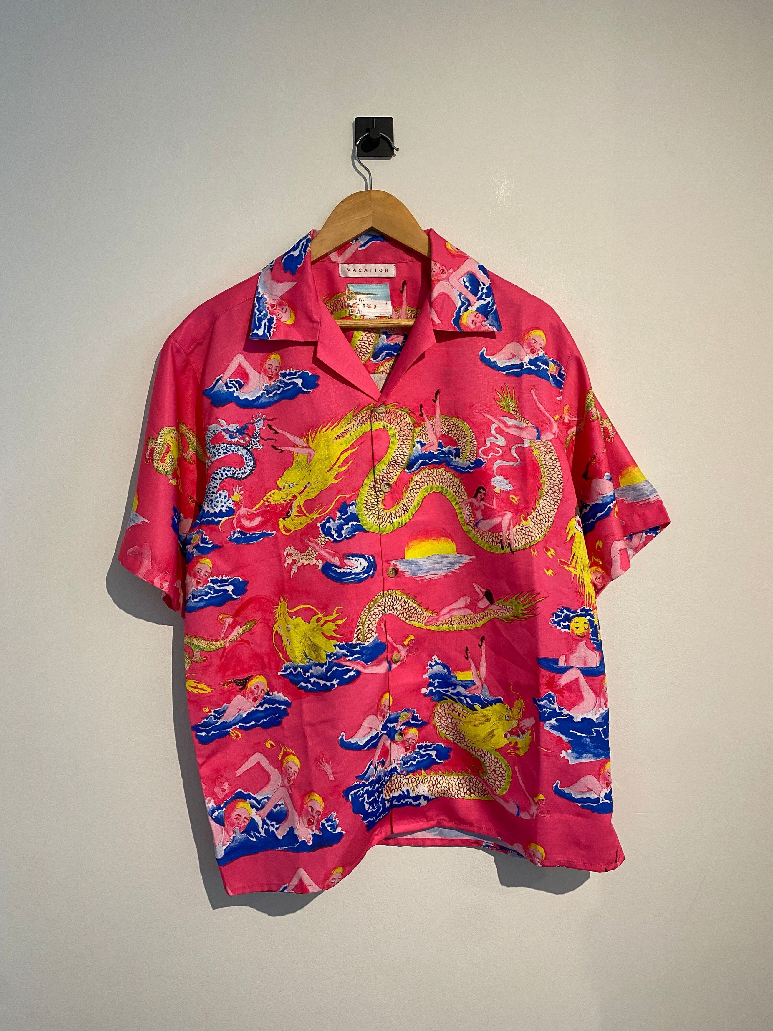 image of Vacation Dragon Shirt in Pink, Men's (Size Large)