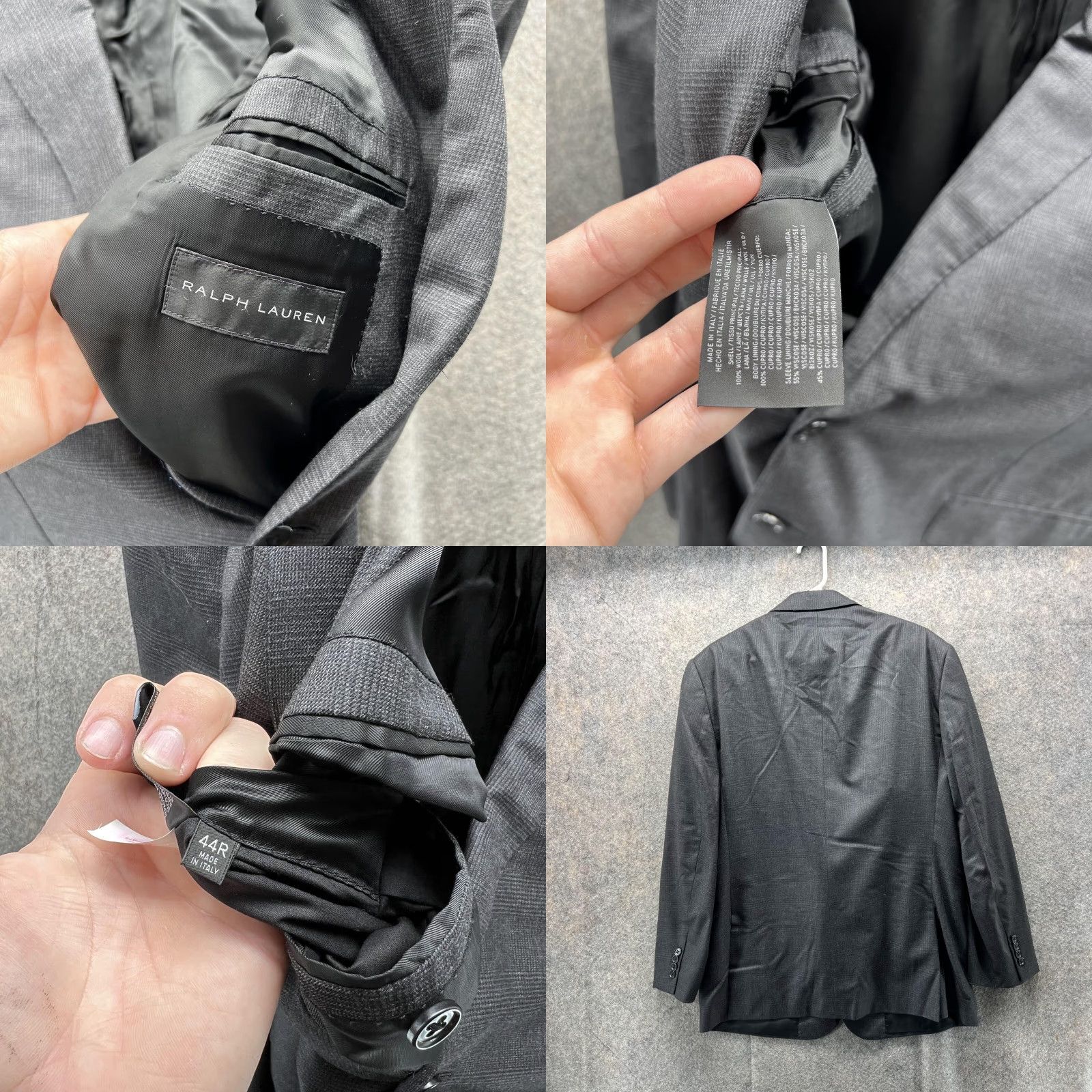 Ralph Lauren Ralph Lauren Black Label Blazer Men 44R Black Wool Italy Single-Breasted Casual Coat Jacket Size 44R - 8 Thumbnail