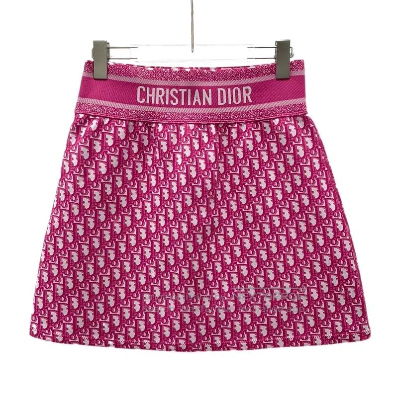 Dior Dior Pink logo jacquard full-print knitted skirt short ski Size 25" / US 0 / IT 36 - 2 Thumbnail