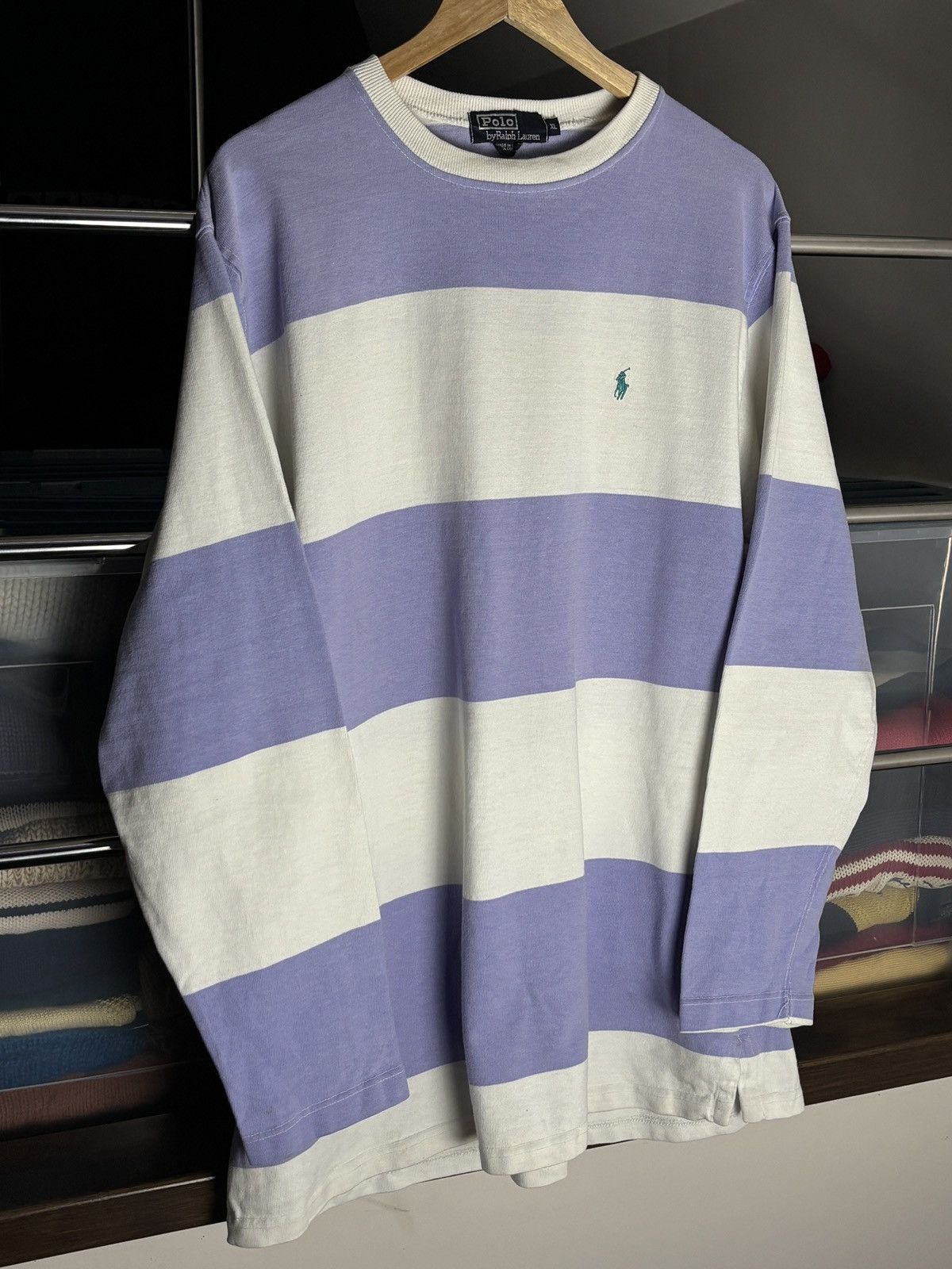 Polo Ralph Lauren 90s Polo Ralph Lauren Vintage Rugby USA Striped Sweatshirt Size US XL / EU 56 / 4 - 2 Thumbnail