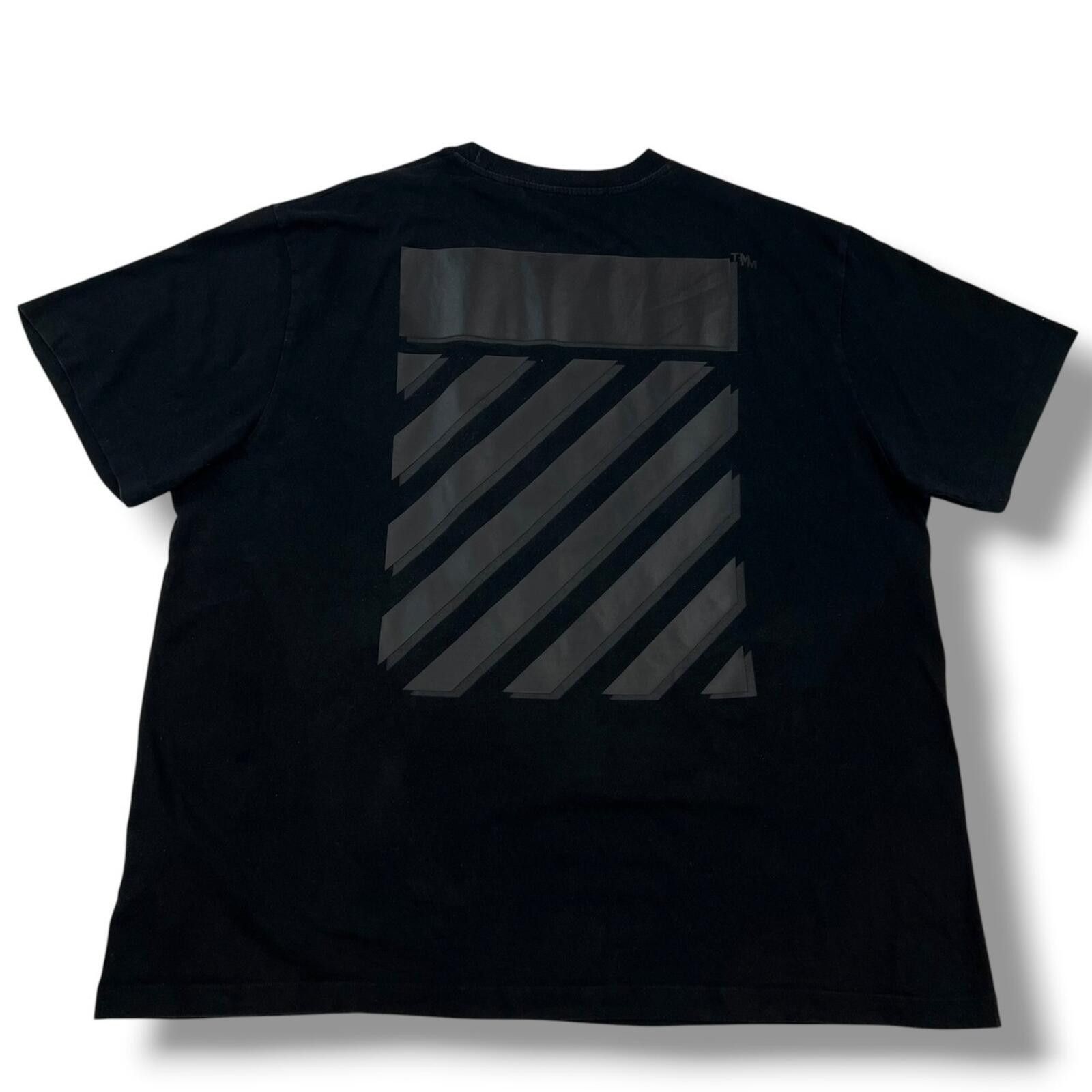 Off-White Off-White Rubber Diagonal Black T Shirt Size US XXL / EU 58 / 5 - 2 Thumbnail