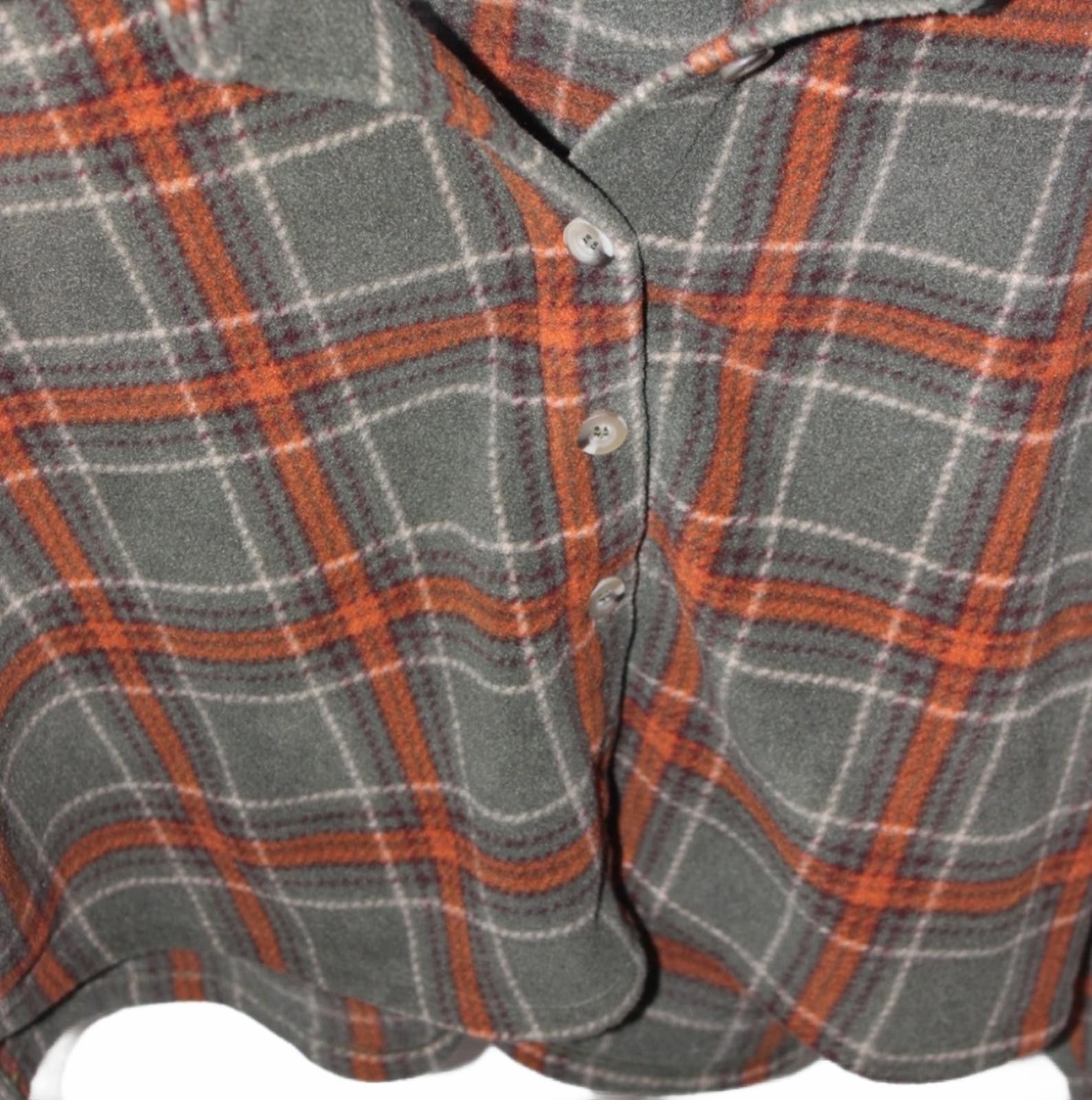 Other Love Fire Juniors Olive Rust Plaid Button-Up Crop Sweater XL Size XL / US 12-14 / IT 48-50 - 6 Thumbnail