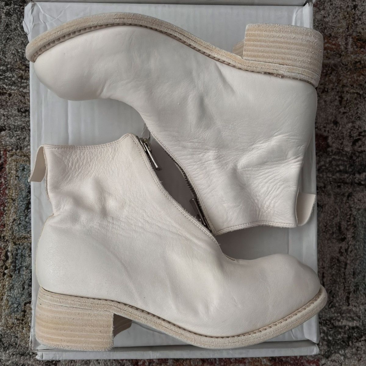 Guidi PL1 front zip ankle boot cream horse leather PL2 37 Size US 7 / IT 37 - 5 Thumbnail