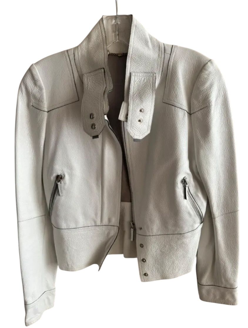 Gucci × Vintage Gucci Biker Jacket Leather Bike Blazer Tom Ford Era EX0002 Size S / US 4 / IT 40 - 1 Thumbnail
