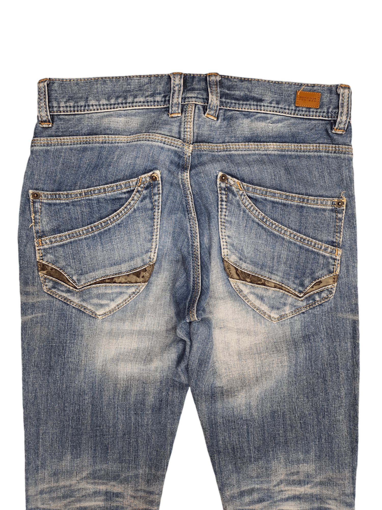 Nicole Club 2000s Nicole Club Spiral Cut Clawmark Faded Denim Jeans Size US 30 / EU 46 - 12 Thumbnail