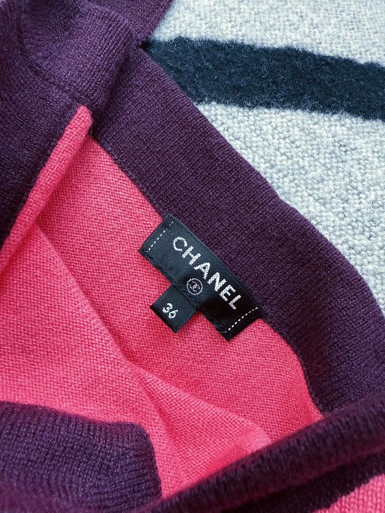 Chanel Chanel 20A Kangpeng Street Pink and brown knitted cashmere Size XS / US 0-2 / IT 36-38 - 4 Thumbnail