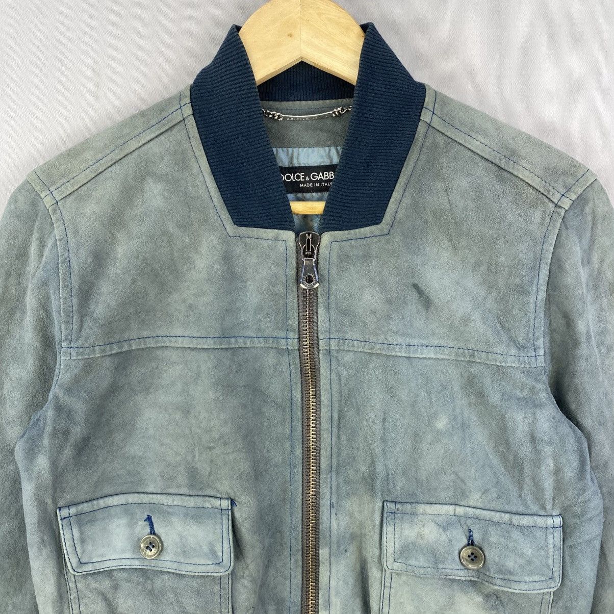 Dolce & Gabbana Vintage 00’s Dolce & Gabbana Suede Leather Bomber Jacket Size US S / EU 44-46 / 1 - 4 Thumbnail