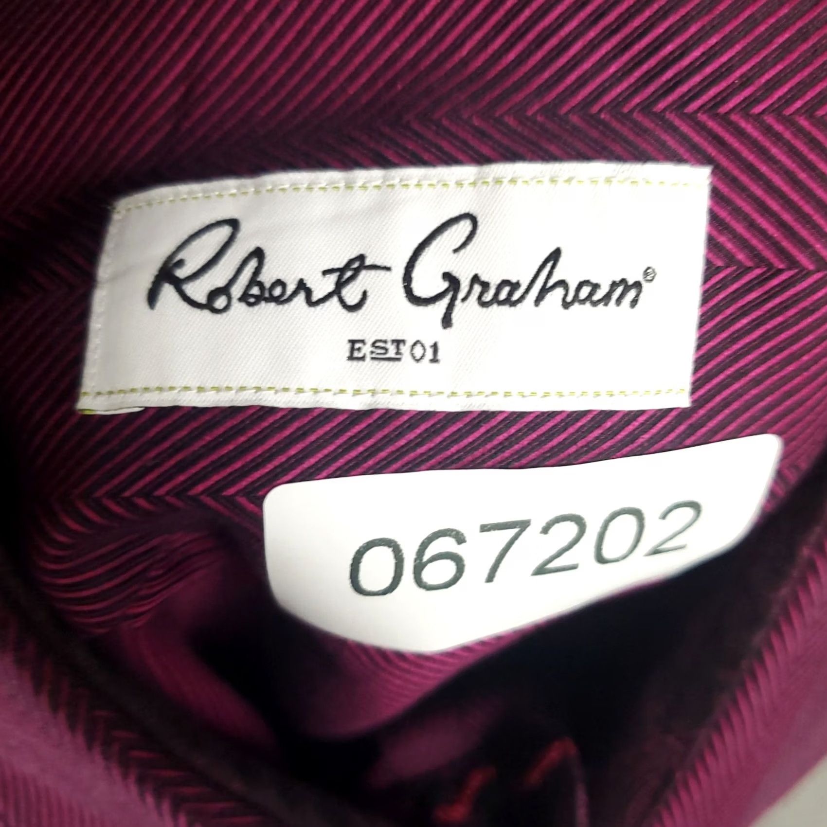 Robert Graham Robert Graham Shirt Mens Size 18 Purple 34/35 Big Button Up Long Sleeve Shirt Mens Regular Purple 19 in Collar Point Barrel Cuff Non-Iron Pockets Size US XXL / EU 58 / 5 - 7 Thumbnail