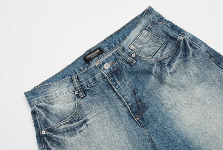 Jean Men's high street American casual loose washed jeans Size US 32 / EU 48 - 3 Thumbnail