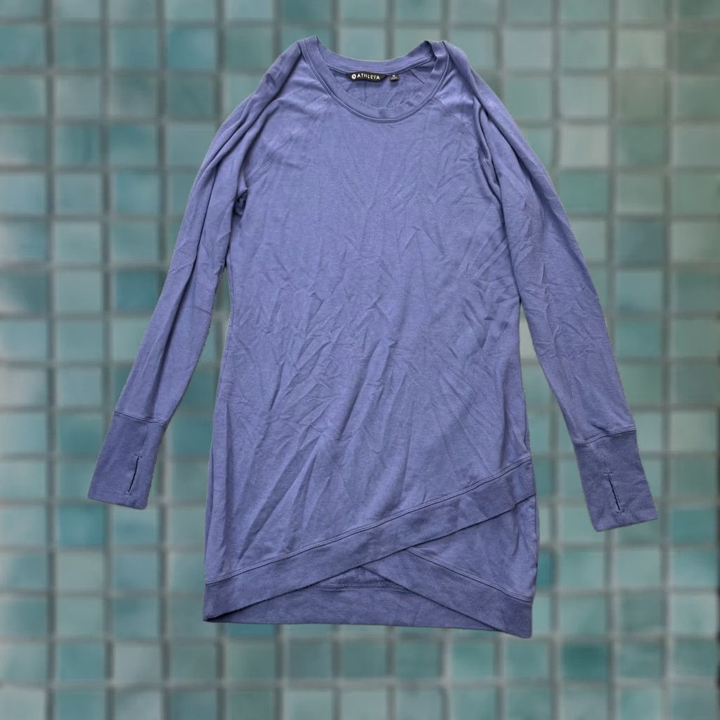 athleta short sleeve criss cross dress Athleta Womens Short Sleeve Criss Cross Dress Light Grey Heather Size S