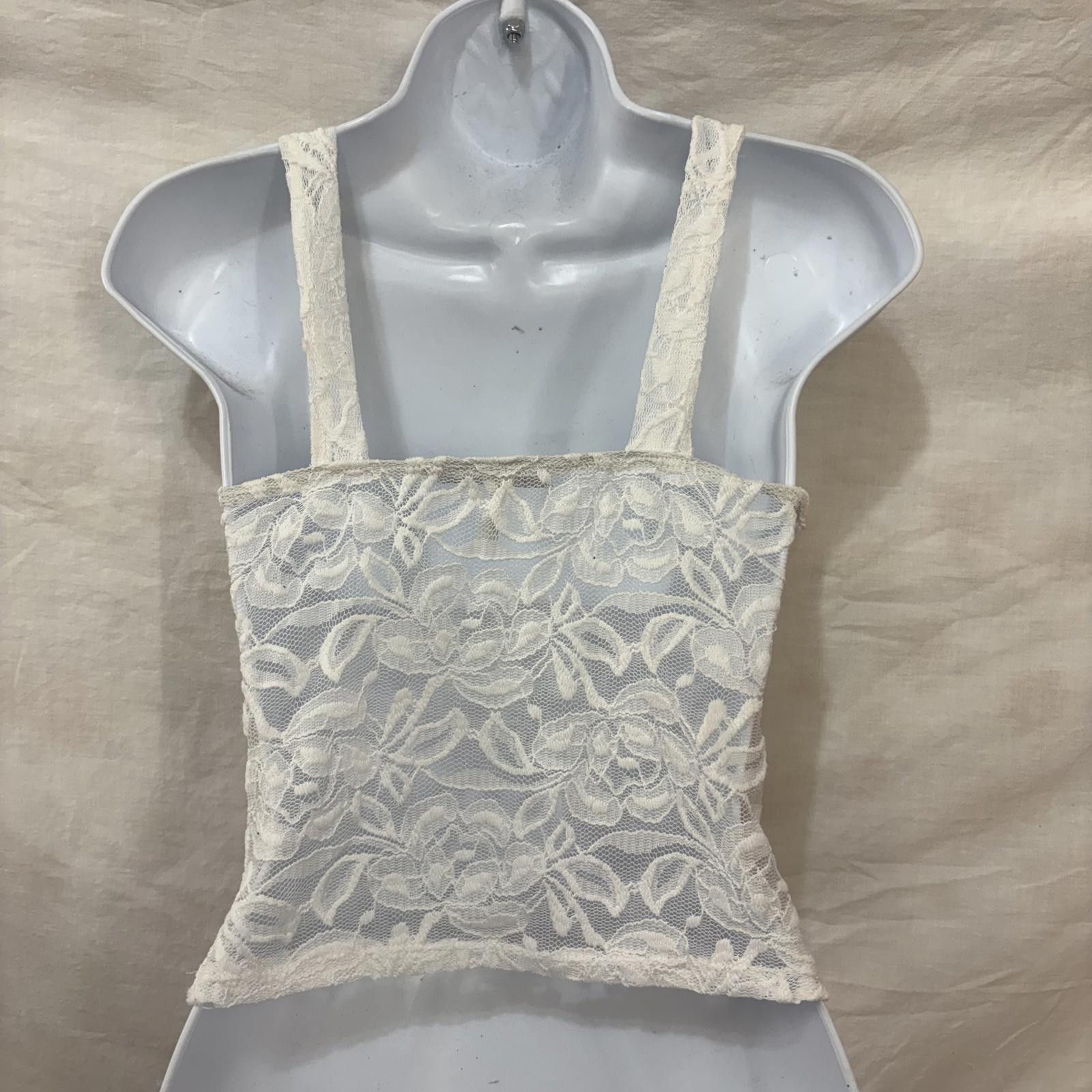 Other Y2K cream lace crisscross front deep v neck camisole Size S / US 4 / IT 40 - 2 Thumbnail