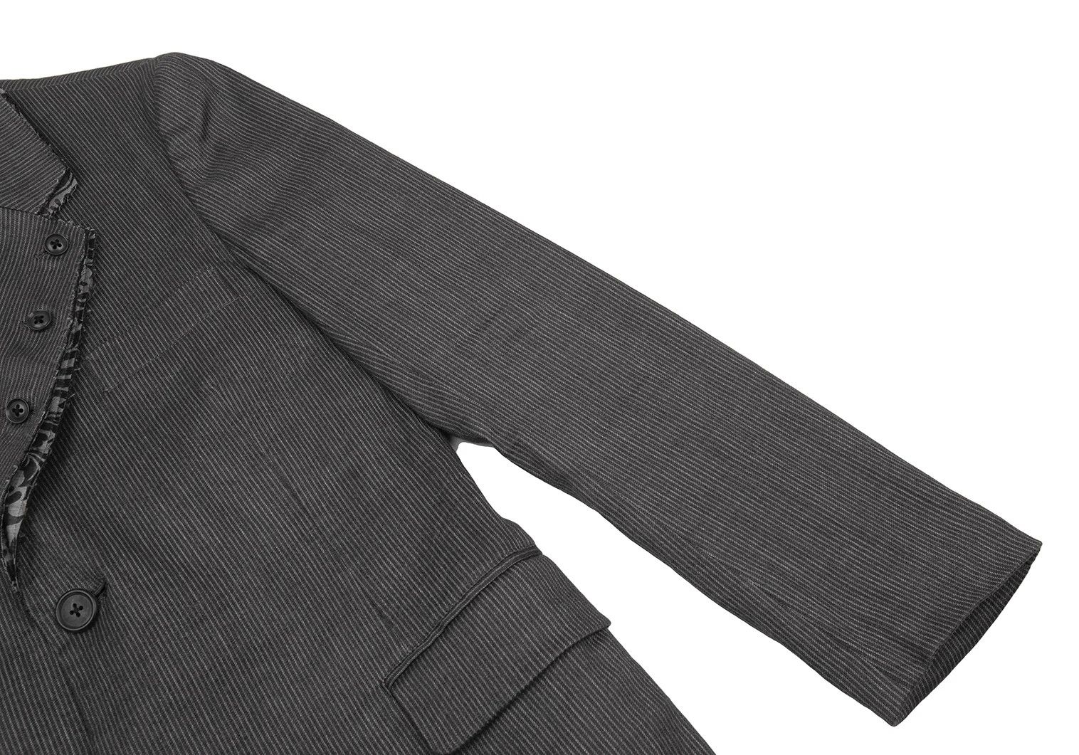 Yohji Yamamoto Yohji Yamamoto Gray Linen Blend Jacket Size US S / EU 44-46 / 1 - 6 Thumbnail