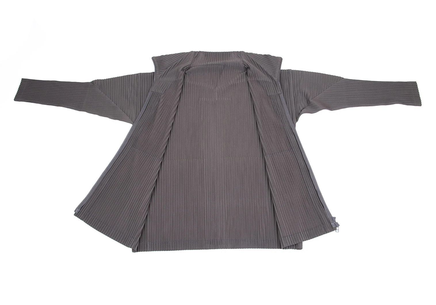 Issey Miyake Pleated Double Zip Jacket in Gray Size 3 Size US L / EU 52-54 / 3 - 14 Thumbnail