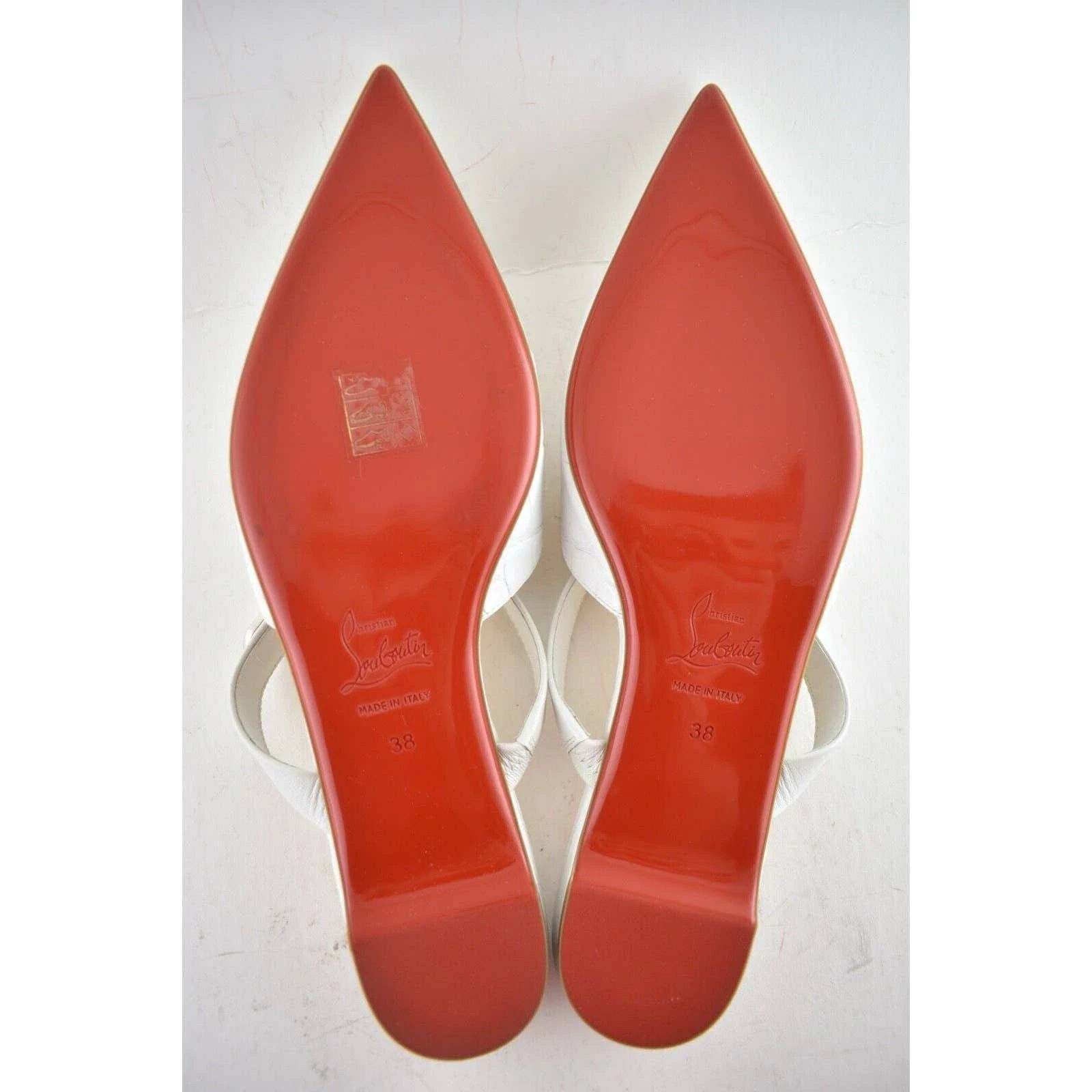 Christian Louboutin Christian Louboutin Choc Lock Flat White Croc Pointed Toe Size US 8 / IT 38 - 12 Thumbnail