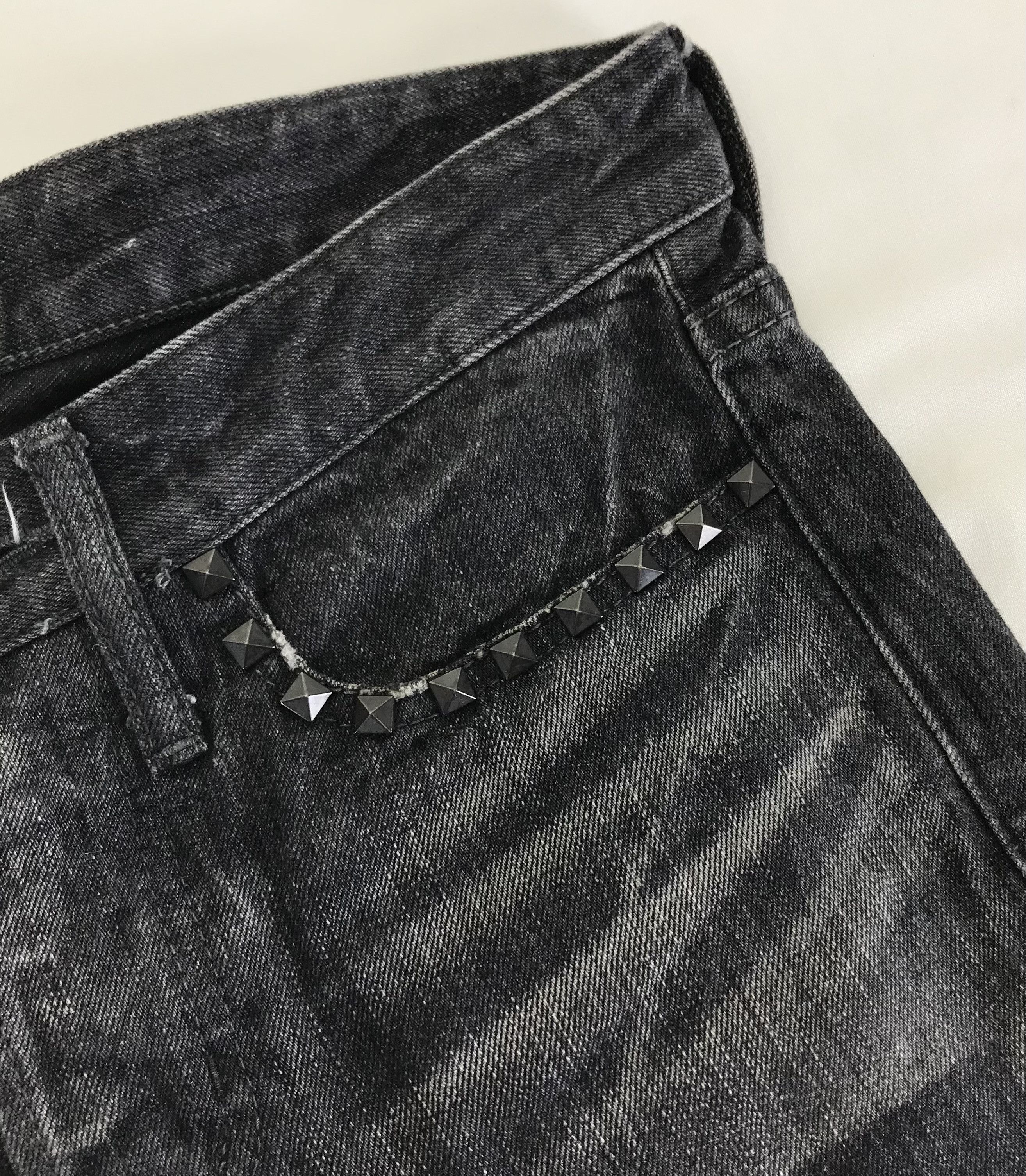 Vanquish Vanquish Studded Faded Black Flare Jeans Size US 30 / EU 46 - 10 Thumbnail