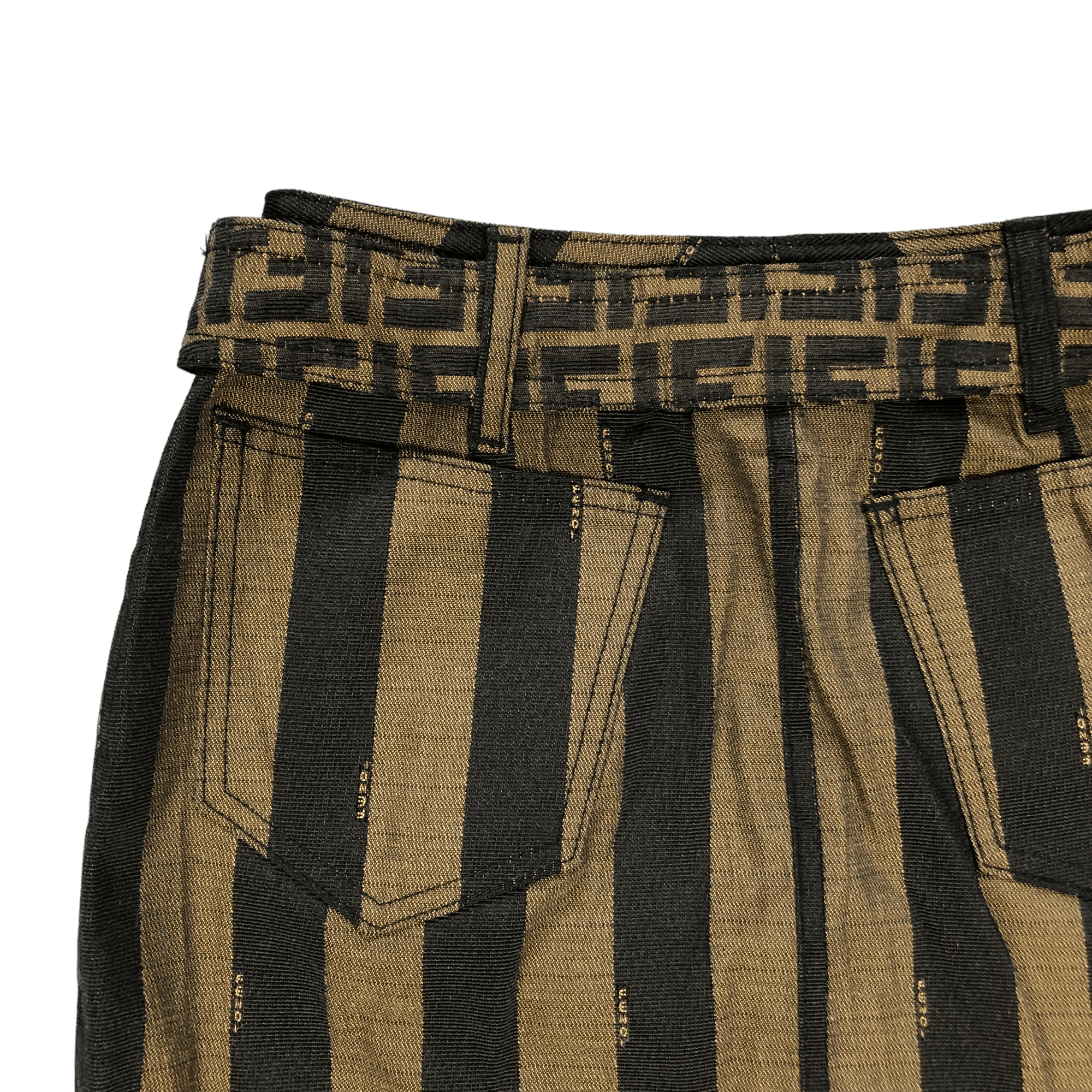 Fendi FENDI JEANS BELTED MONOGRAM STRIPES MINI SKIRTS #6248-220 Size 24" / US 00 / IT 34 - 16 Thumbnail