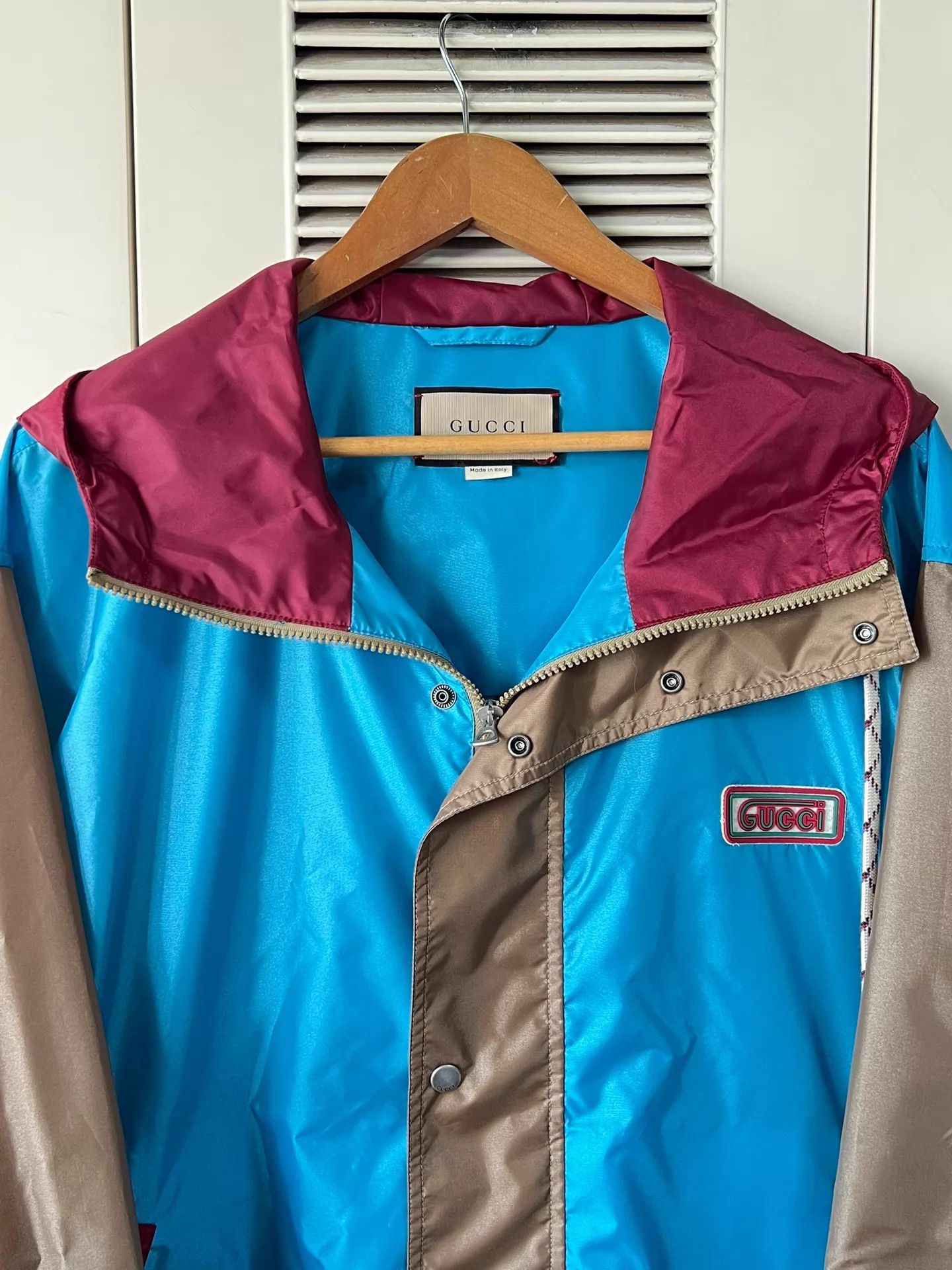 Gucci Gucci Men's Color Blocked Hooded Shell Jacket 50 Size US M / EU 48-50 / 2 - 3 Thumbnail