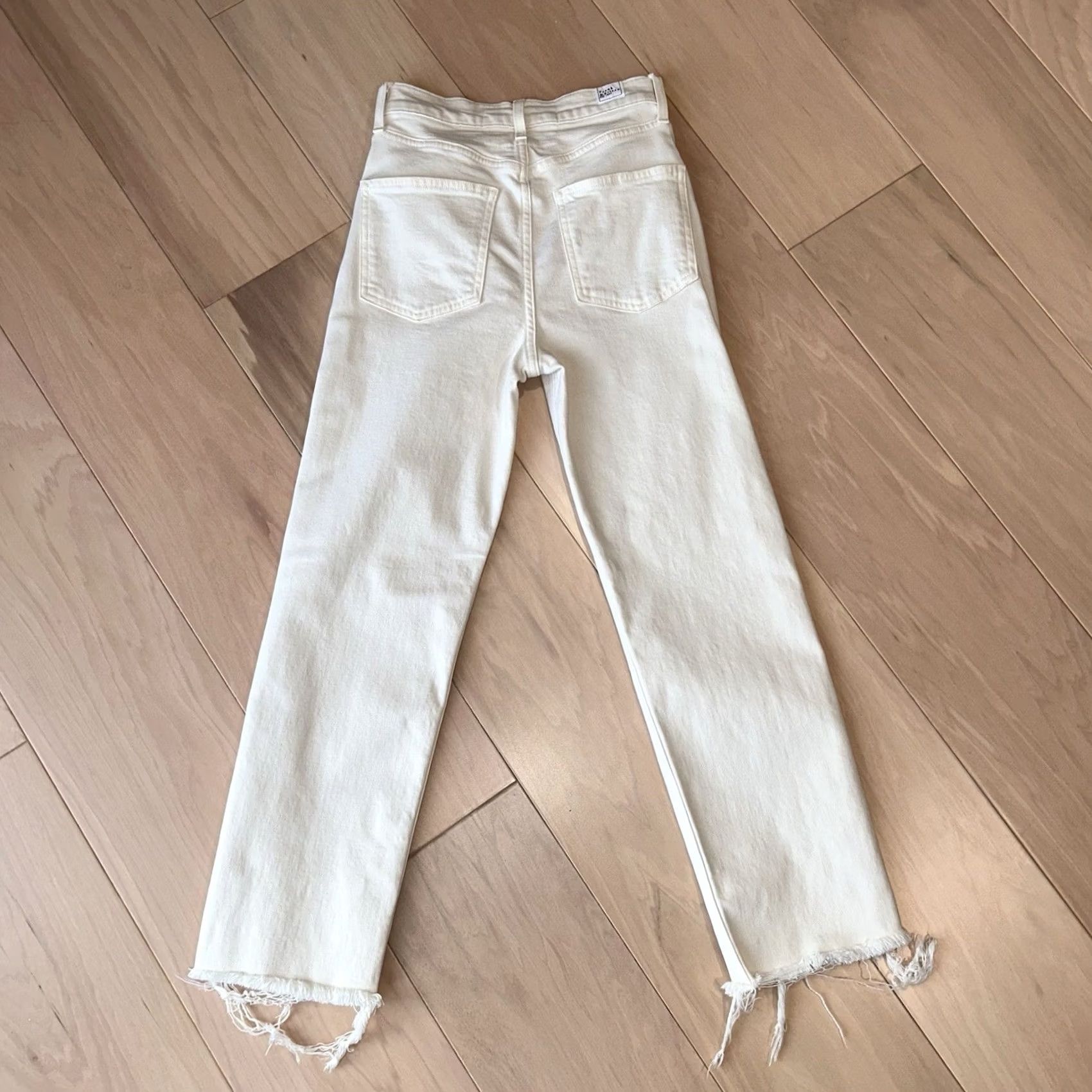 Frank & Eileen Frank & Eileen Monaghan Denim Jeans 24 Cream Cotton Blend USA Made Women’s 5-Pocket Cropped Rise 10.5in Inseam 25in Vintage No Dinom Size 42" / US 20 - 4 Thumbnail