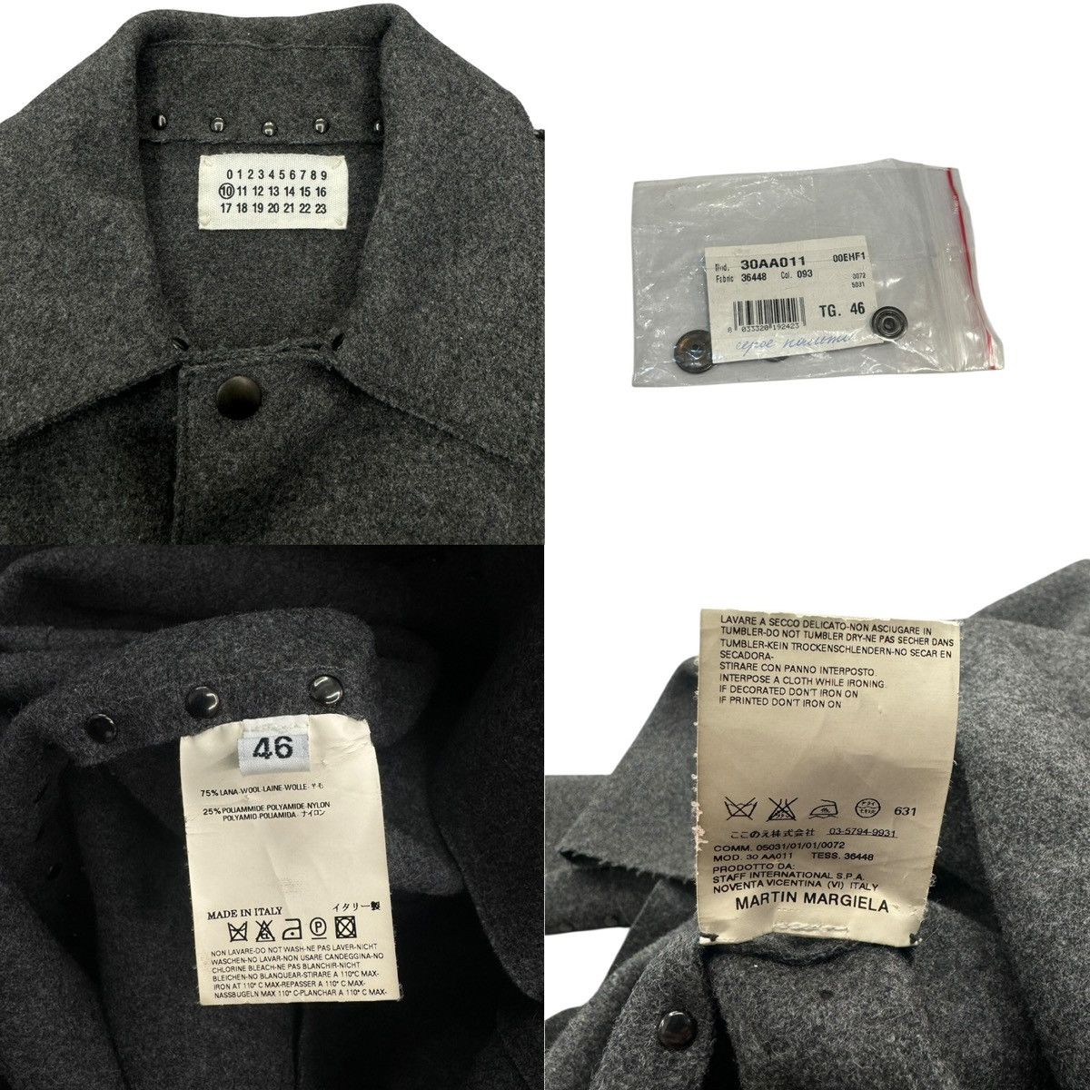 Maison Margiela Martin Margiela AW07 No.10 Studded Wool Coat Size US S / EU 44-46 / 1 - 10 Thumbnail