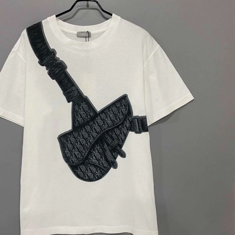Dior Dior White Saddle Bag Logo T-Shirt Size US M / EU 48-50 / 2 - 2 Thumbnail