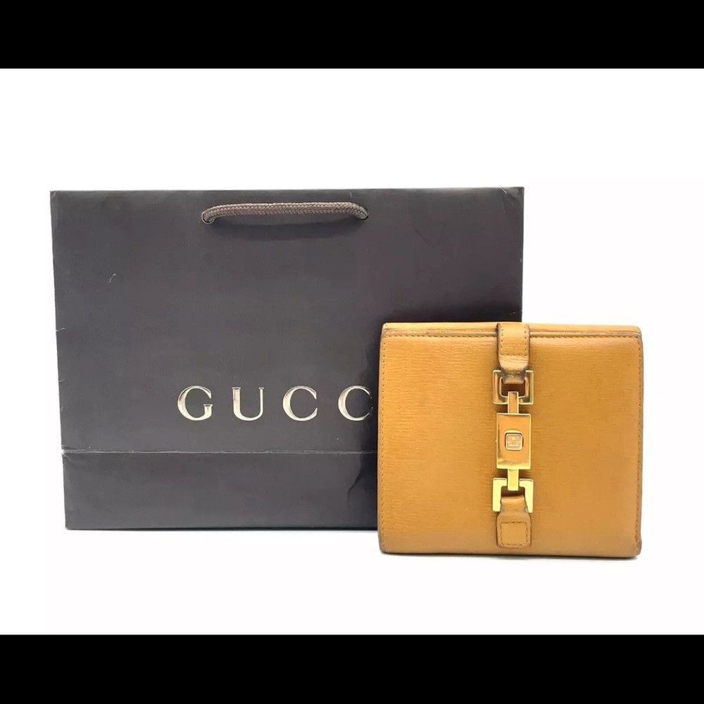 Gucci Authentic Gucci Jackie Mustard yellow leather wallet W/Bag Size ONE SIZE - 1 Thumbnail