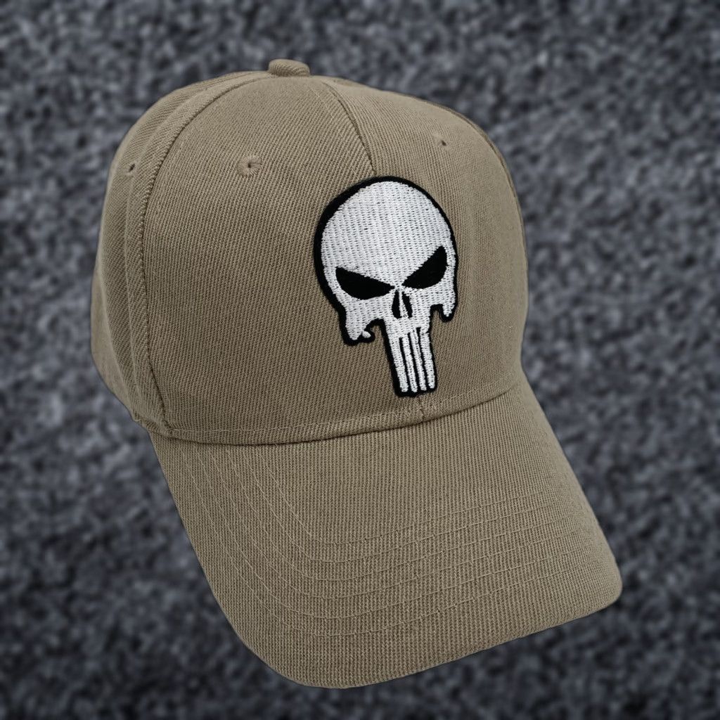 Logo 7 Skull Logo Hat Cap Strap Back Mens Beige Twill Baseball Embroidered One Size Size ONE SIZE - 1 Thumbnail