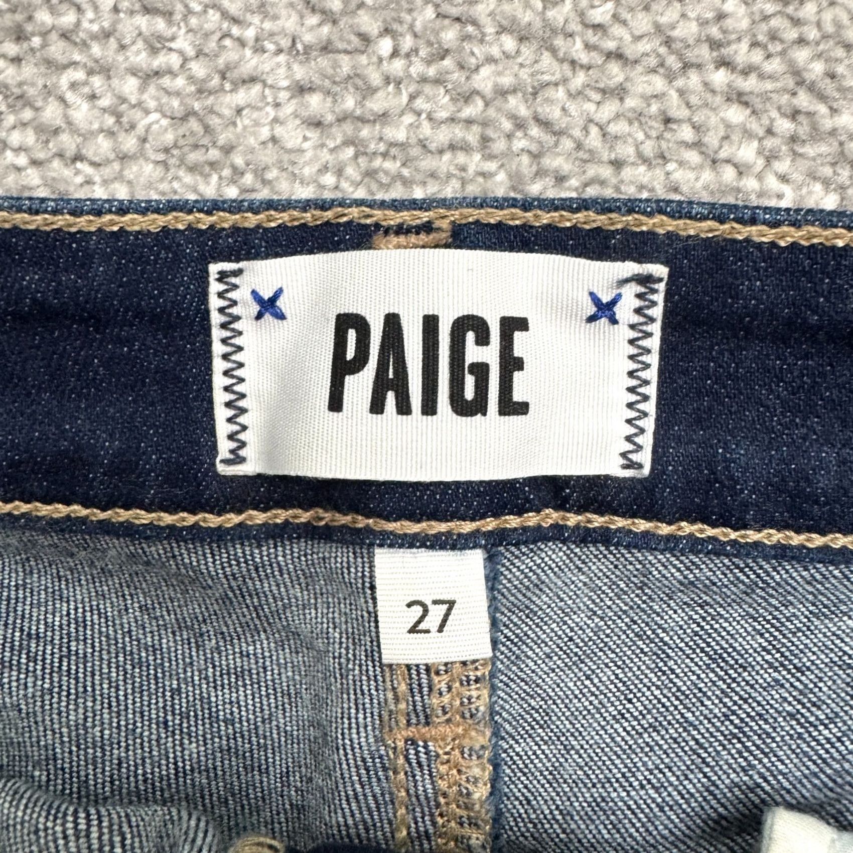 Paige Paige Hoxton Crop High Rise Skinny Jeans Womens 27 Blue Dark Wash Denim Stretch Size 27" / US 4 / IT 40 - 7 Thumbnail