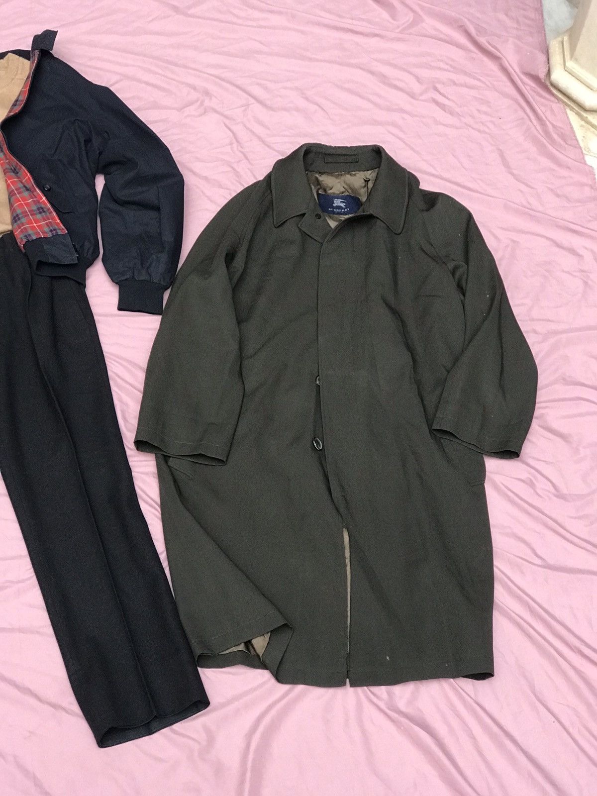 Burberry BURBERRY LONDON DARB GREEN PURE WOOL BALMACAAN RAINCOT Size US L / EU 52-54 / 3 - 3 Thumbnail
