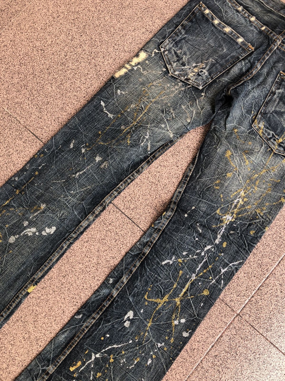Japanese Brand Kui Super Flared Splatter Distressed Jeans Size US 30 / EU 46 - 9 Thumbnail