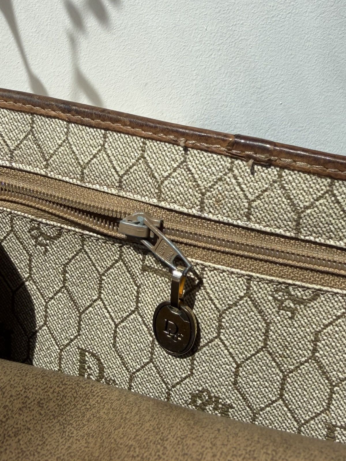 Dior Christian Dior France Vintage Honeycomb Canvas Leather Bag Size ONE SIZE - 5 Thumbnail