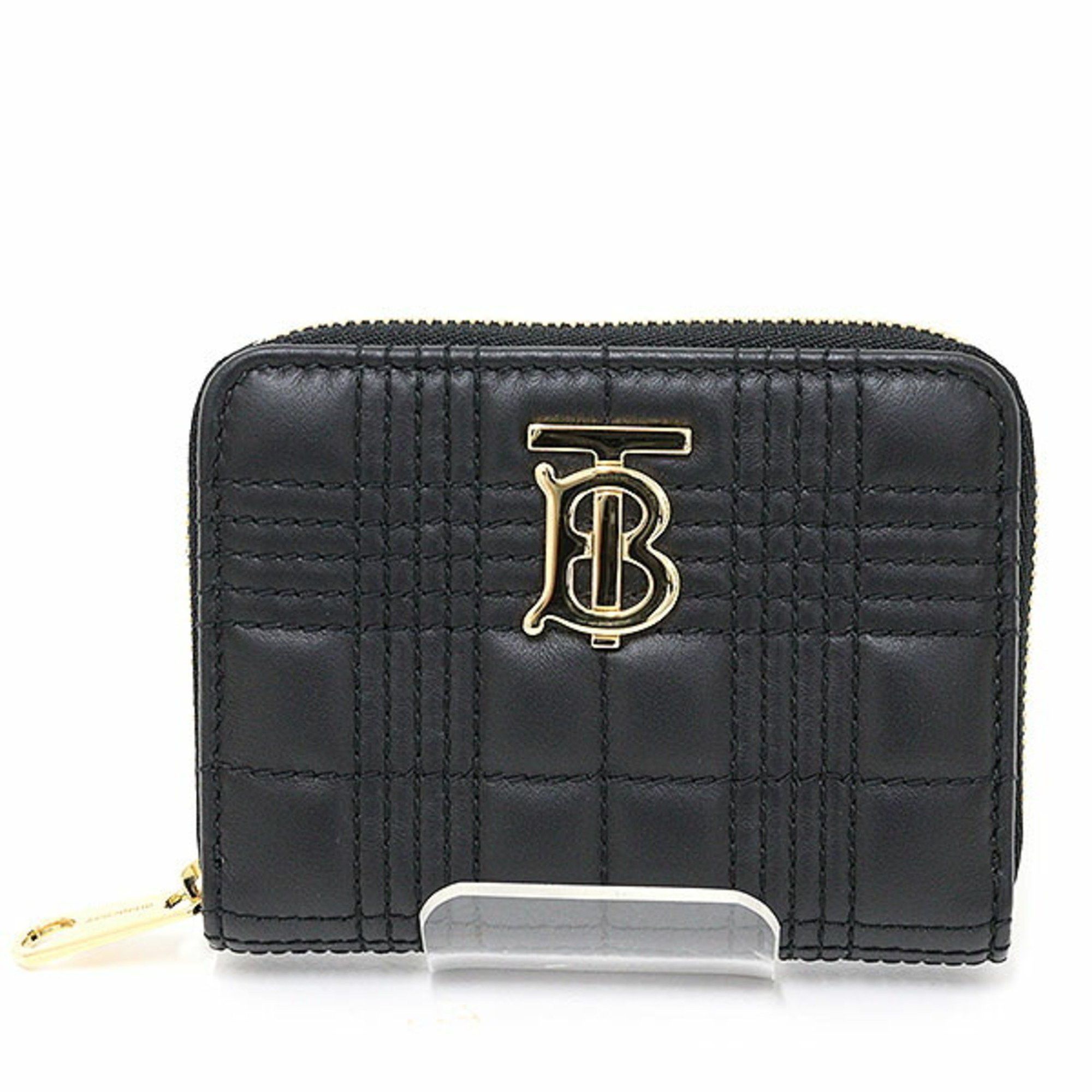 Burberry Burberry Lola Zip Wallet Black Lambskin 8049292 Quilted Bi-fold Size ONE SIZE - 1 Thumbnail