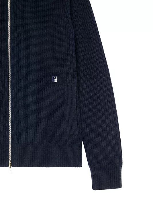 Givenchy o1w1db10325 Textured Front Zipped Cardigan in Night Blue Size US XXL / EU 58 / 5 - 3 Thumbnail