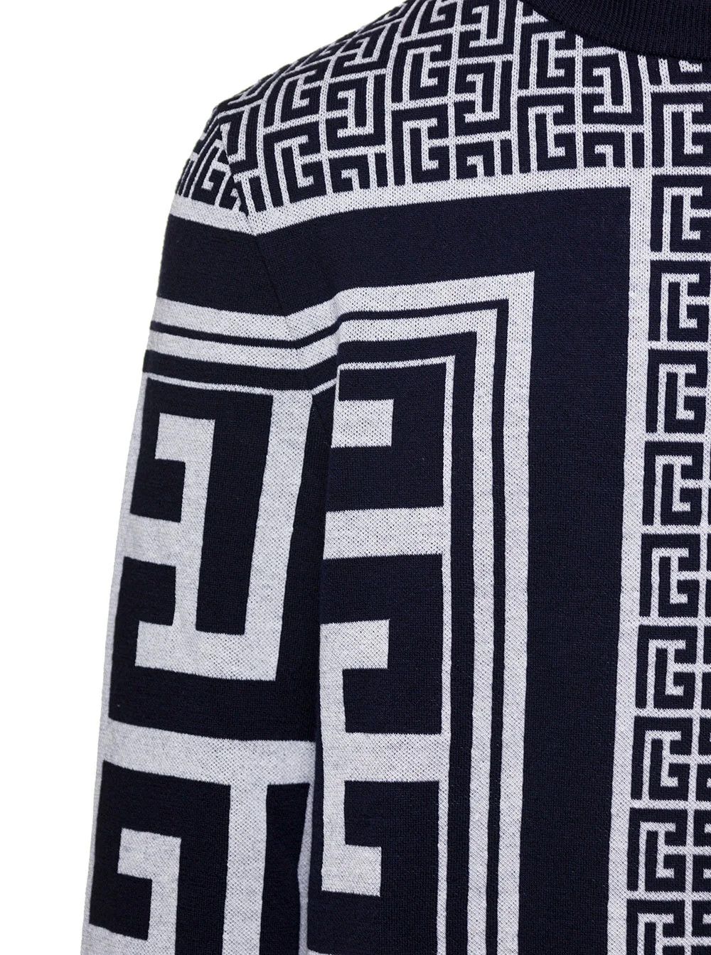 Balmain o1w1db10624 Maxi Monogram Scarf Sweater in Black Size XXL / US 16-18 / IT 52-54 - 3 Thumbnail
