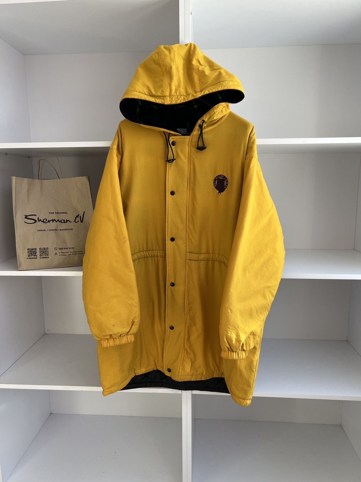 Polo Ralph Lauren × Vintage Vintage Polo Ralph Lauren Parka Mens Yellow Coat Cotton Size US XL / EU 56 / 4 - 3 Thumbnail