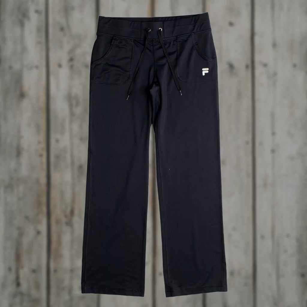Fila VINTAGE FILA Track Pants Medium Black Drawstring Athletic Joggers Size US 31 - 1 Thumbnail