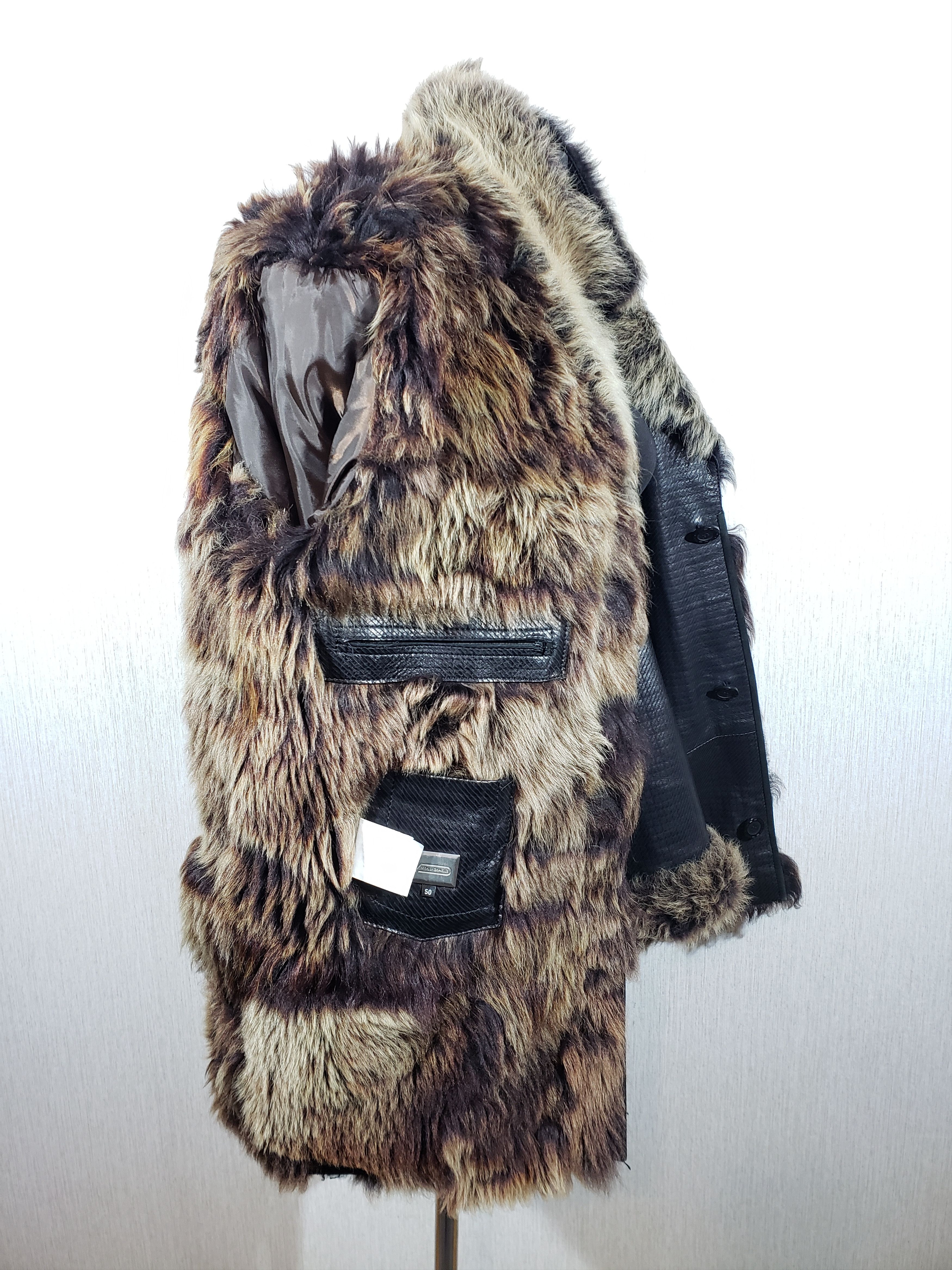 Other Stylish black men's leather jacket with warm fur. Size US M / EU 48-50 / 2 - 8 Thumbnail