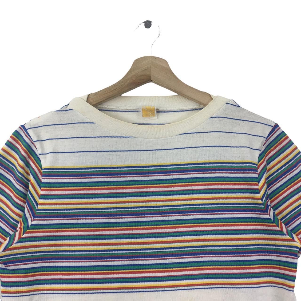 Hang Ten Vtg 80’ HANG TEN SURFING Hawaii Striped White Tee Shirt Size US M / EU 48-50 / 2 - 2 Thumbnail