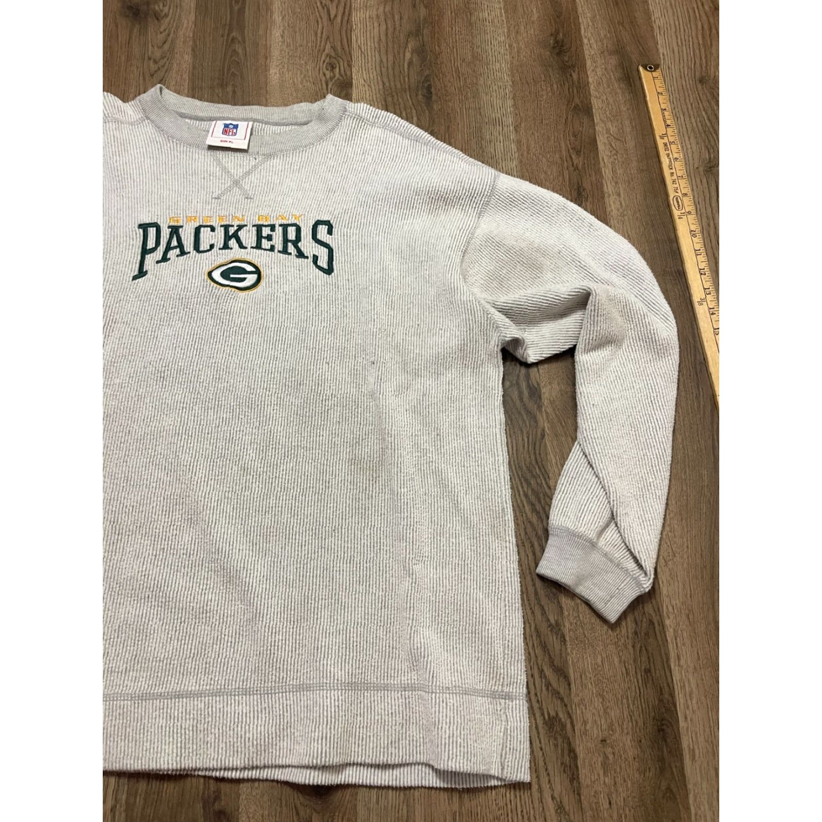 NFL NFL Sweater Men's XL Gray Long Sleeve Wisconsin Green Bay Packers Shirt Pullover Crew Neck Regular NFL Size US XL / EU 56 / 4 - 4 Thumbnail